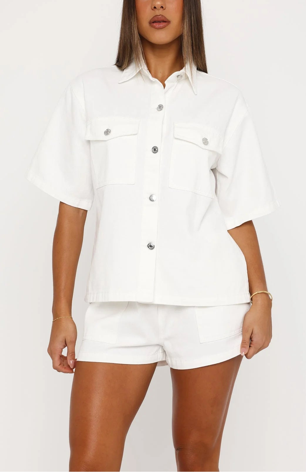 Eyvette Boutique Denim Daydream White Shorts