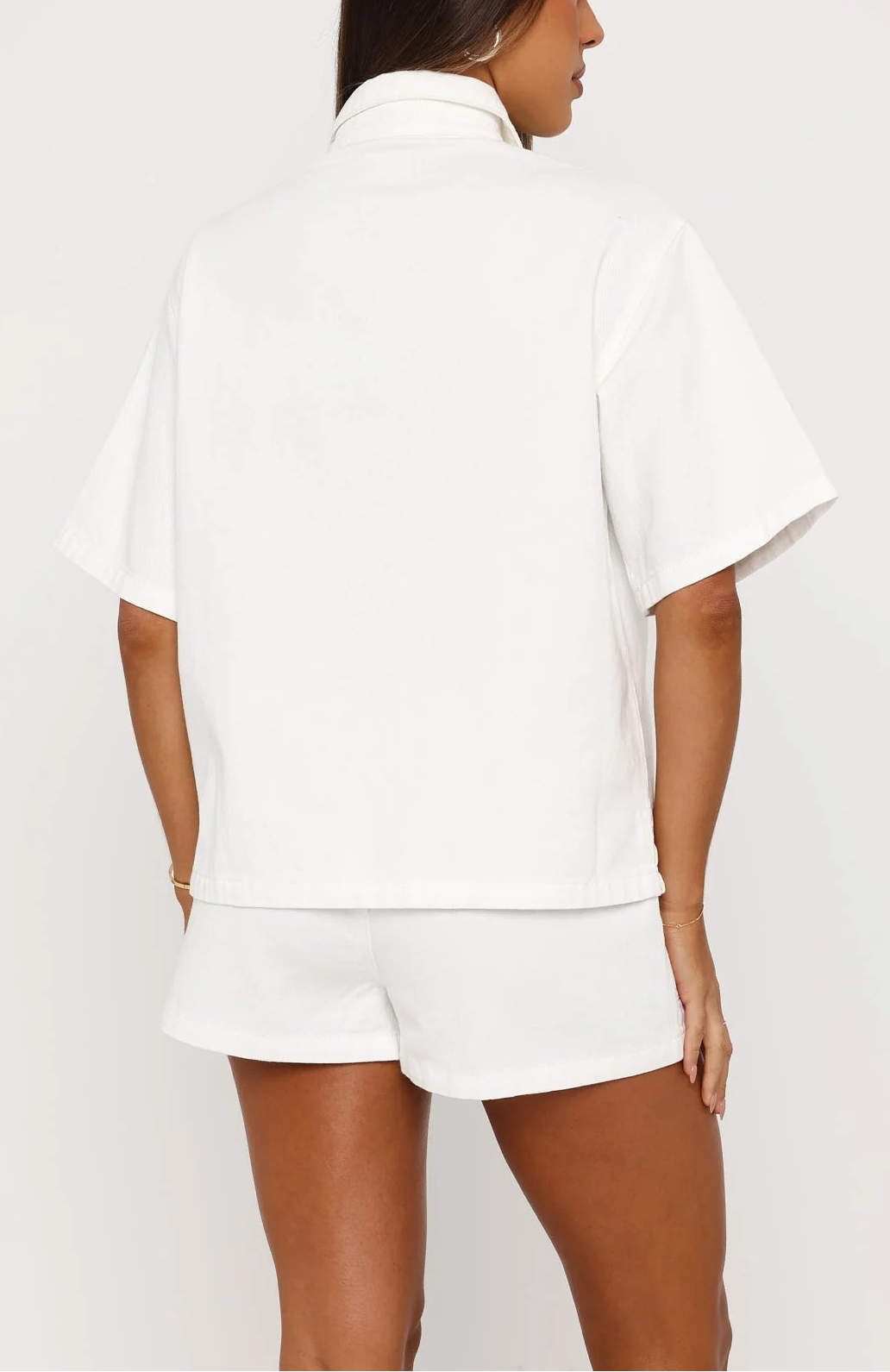 Eyvette Boutique Denim Daydream White Shorts