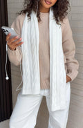 Eyvette Boutique Talia Scarf in Cream - soft knit winter scarf